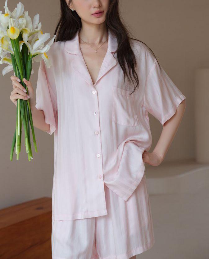 #25120 - 100% Moda Tencel Short Sleeve Short Pant 短套装 Soft Pink