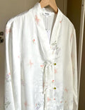 #240323 - Jacquard Chinese Style with Pankou knots (盤扣) Long-Sleeved Pant Suit Floral Printed 94% Polyester, 6% Spandex Satin