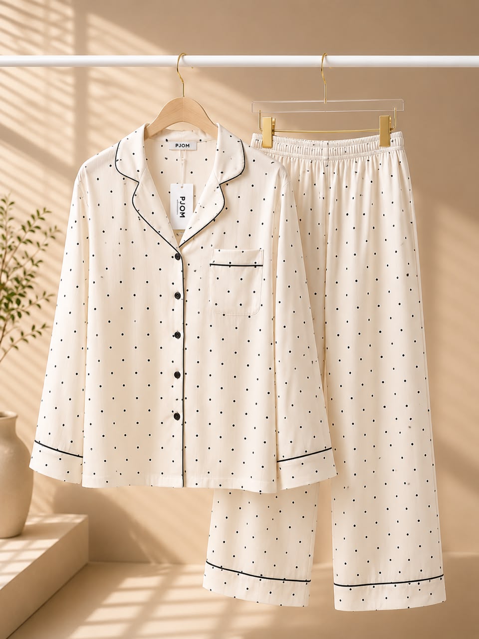 #25358 - Polka Dot Long-Sleeve Pants Set