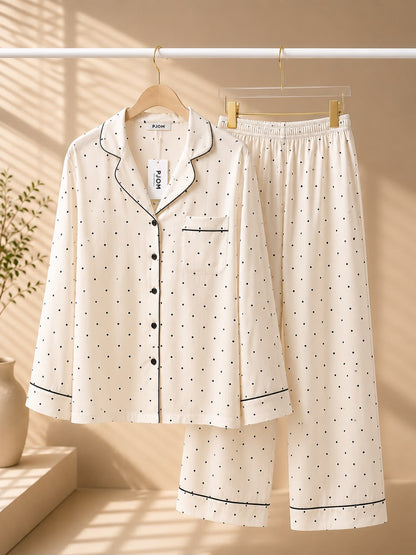 #25358 - Polka Dot Long-Sleeve Pants Set