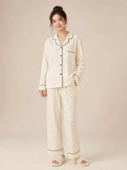 #25358 - Polka Dot Long-Sleeve Pants Set