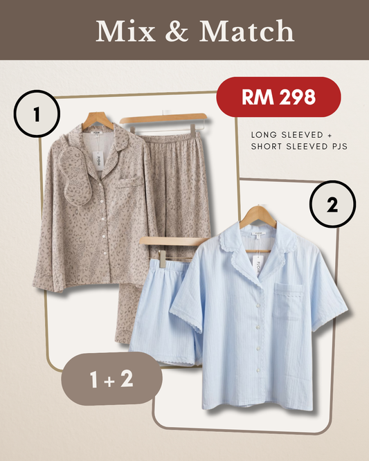 MIX & MATCH - Short Sleeved Jacquard Cotton + Long Sleeved Leopard