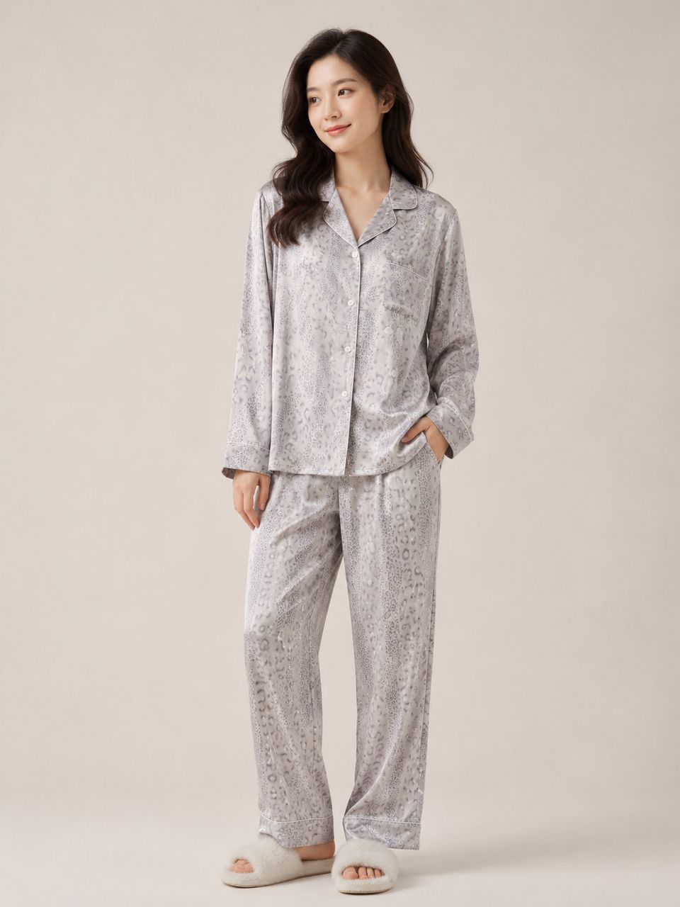 #25376 -  Leopard Print Long-Sleeve Pants Set