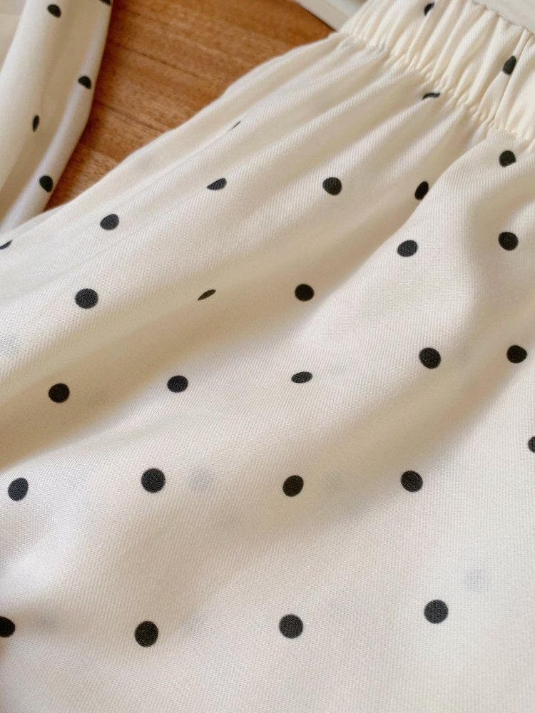 #25358 - Polka Dot Long-Sleeve Pants Set